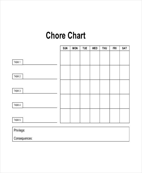 Free Printable Chore Chart Template For Teenager - PrintableChoreCharts.net