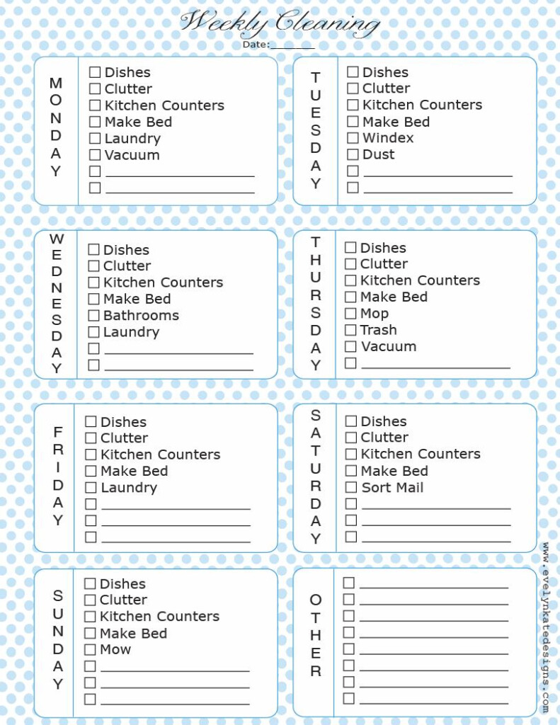 Beginner Beans Weekly Cleaning Tasks A Free Printable