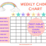 Chore Chart Printable Chore Chart Girl Download Preschool Etsy