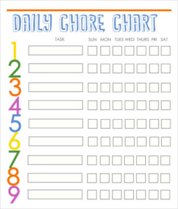 FREE 12 Chore Schedule Samples Templates In PDF Excel MS Word ...