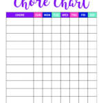Free Blank Printable Weekly Chore Chart Template For Kids What Mommy Does
