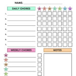 Free Printable Chore Charts For Kids Pretty Sweet Printables