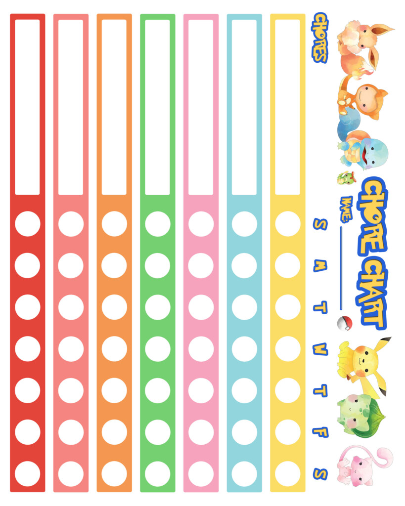 Free Printable Chore Charts For KIDS The Cottage Market