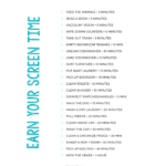 Kids Summer Screen Time Earnings Tracker Screen Time For Kids Kids