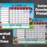Paw Patrol Chore Chart Marshall Chase Personalized
